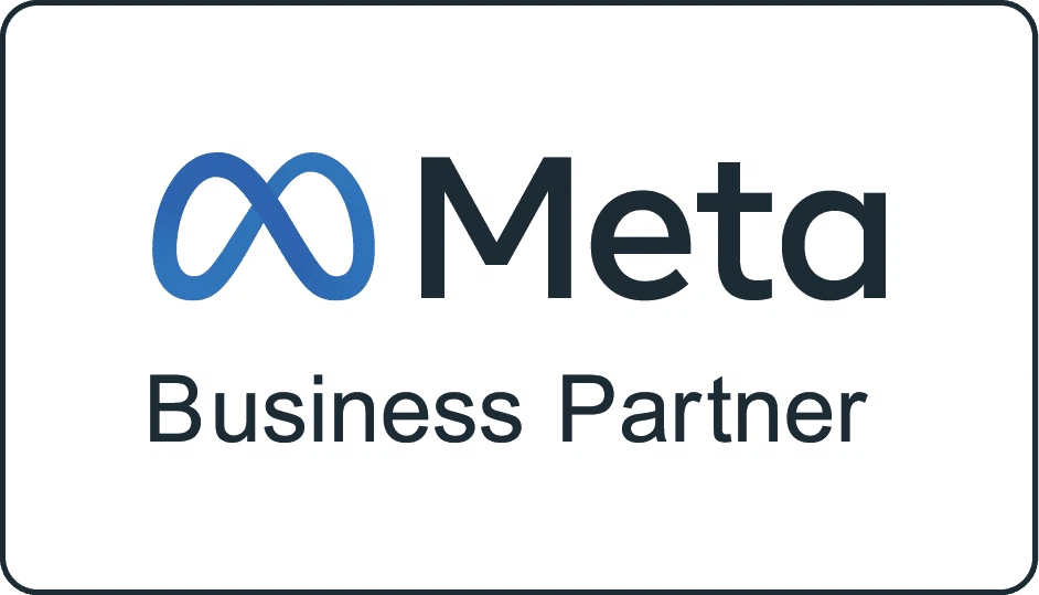 Offizielles Meta Business Partner Logo für zertifiziertes Social Media Marketing.